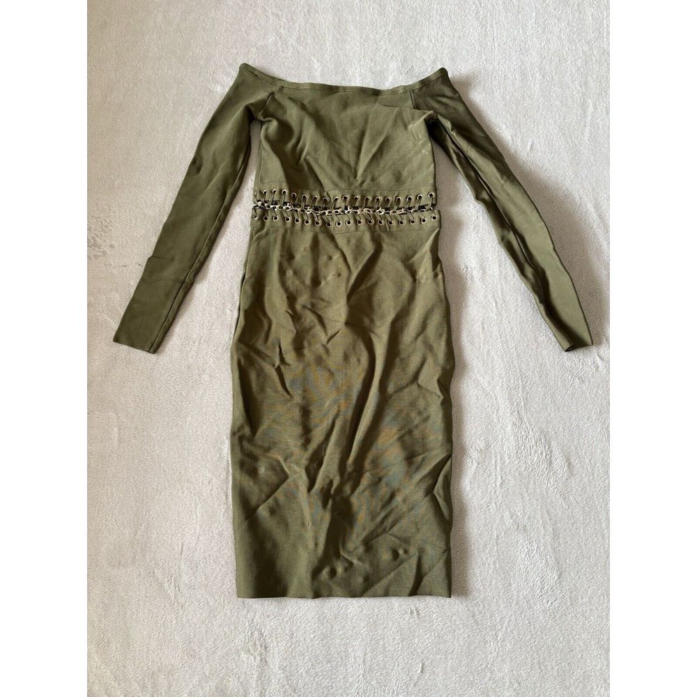 House of CB Olive Green Off-Shoulder Dress